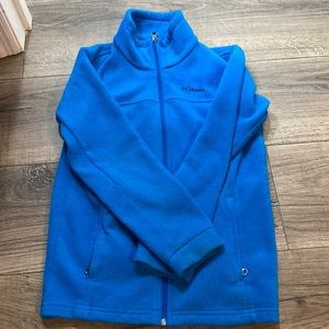 Jacket- full zip Columbia blue 10/12-medium in kids